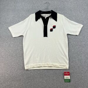 Vintage 1960s Donegal Coleseta NEW Fashion Knit Polo Men's M Unique 60s NWT NOS
